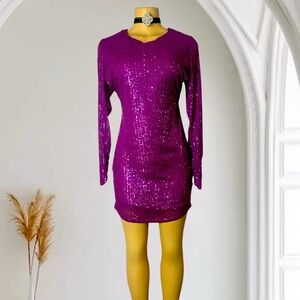 Title: “Glamorous Violet Sequin Dress”